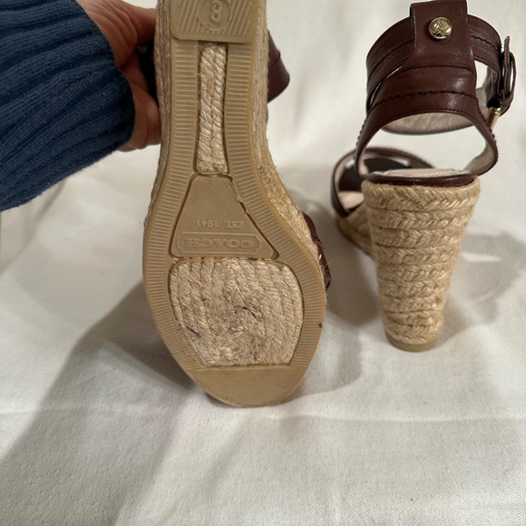 COACH Wedge Sandals in Chocolate Brown size 8 New - Picture 5 of 8
